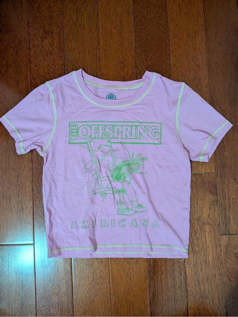 The Offspring Americana Pink Graphic Tee Contrast Stitch Small